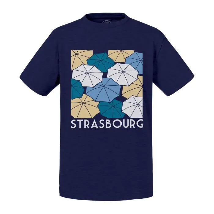 T-shirt Enfant Bleu Strasbourg Emblèmes Ville France Est-0