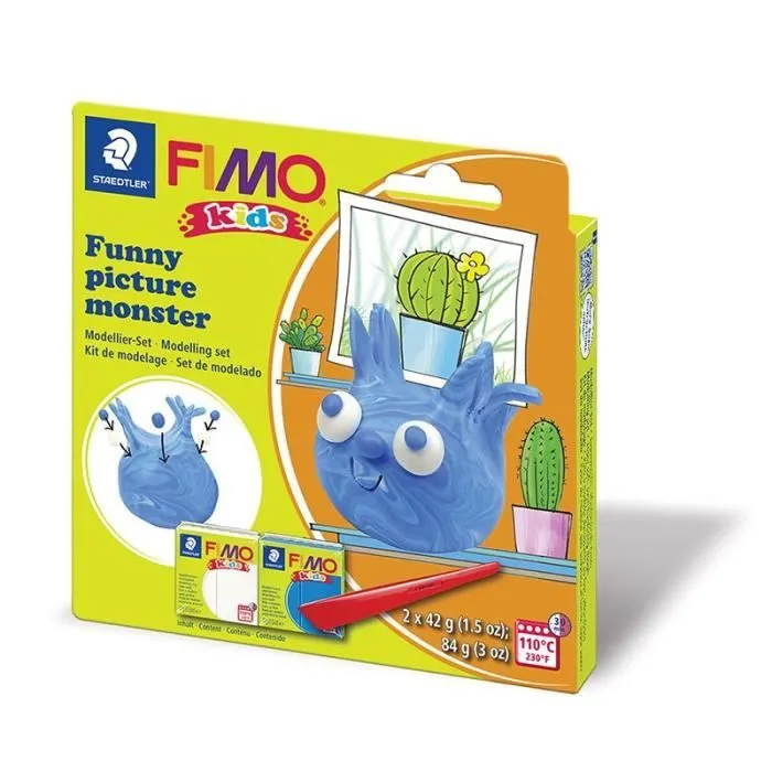 Coffret modelage enfant - pâte polymère - Monstre - Bleu - Mixte - FIMO - FIMO-0