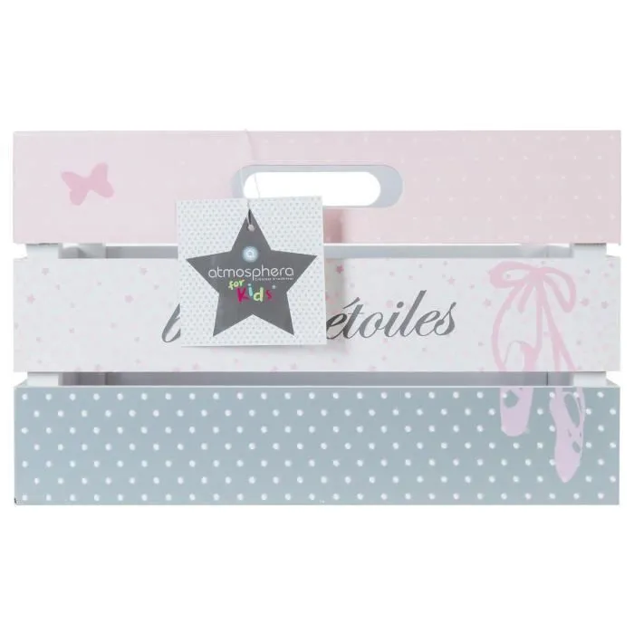 Cagette de rangement pour enfant - ATMOSPHERA FOR KIDS - Princesse - Blanc - Rose - MDF-1