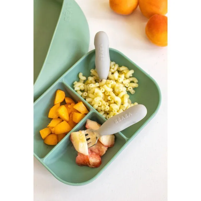 Lot 2 pré-couverts d'apprentissage Inox Gris velours-3