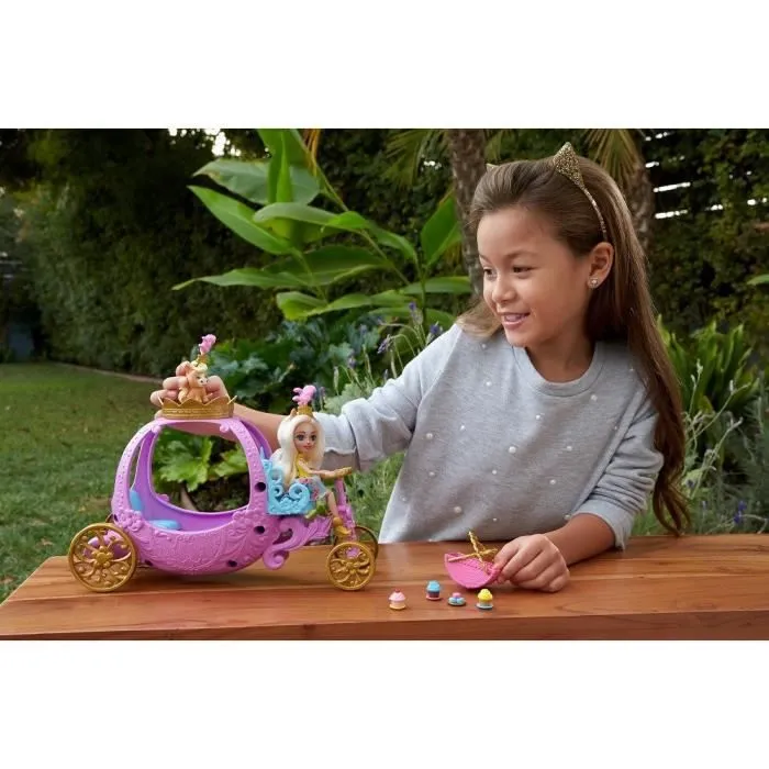 Enchantimals - Carrosse Royal avec Peola Poney - Roues dorées - Dès 4 ans-3