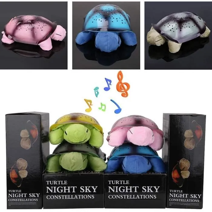 Veilleuse Projecteur Bébé - SENSBUN - Tortue Musicale - LED Lumière Nuit Enfant Fille Garçons - Vert-1
