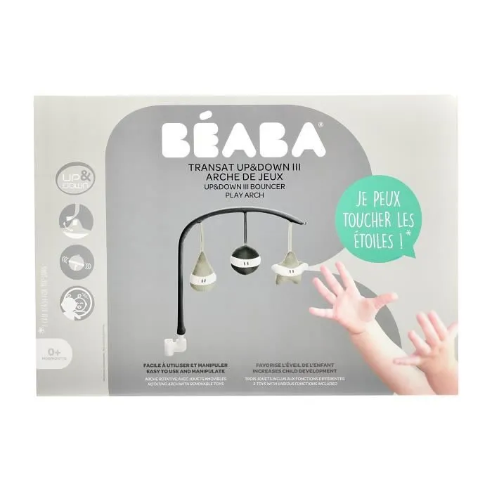 Arche de jeux pour bébé BEABA Transat Up&Down III - Gris - Favorise l'éveil et la motricité-2