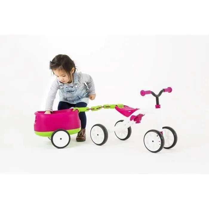 CHILLAFISH Draisienne Combo Quadie+Trailie - 4 Roues - Rose - 1 à 3 Ans-2