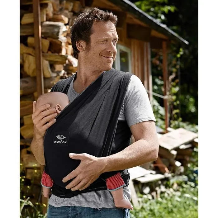Echarpe de portage MANDUCA SLING Noir - Pour un portage tout en douceur - Coton 100% bio-1