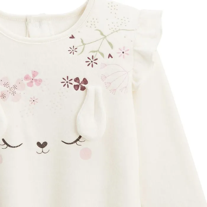 Pyjama bébé 2 pièces - PETIT BEGUIN - Mila - Velours - Ecru - Label OEKO-TEX-3