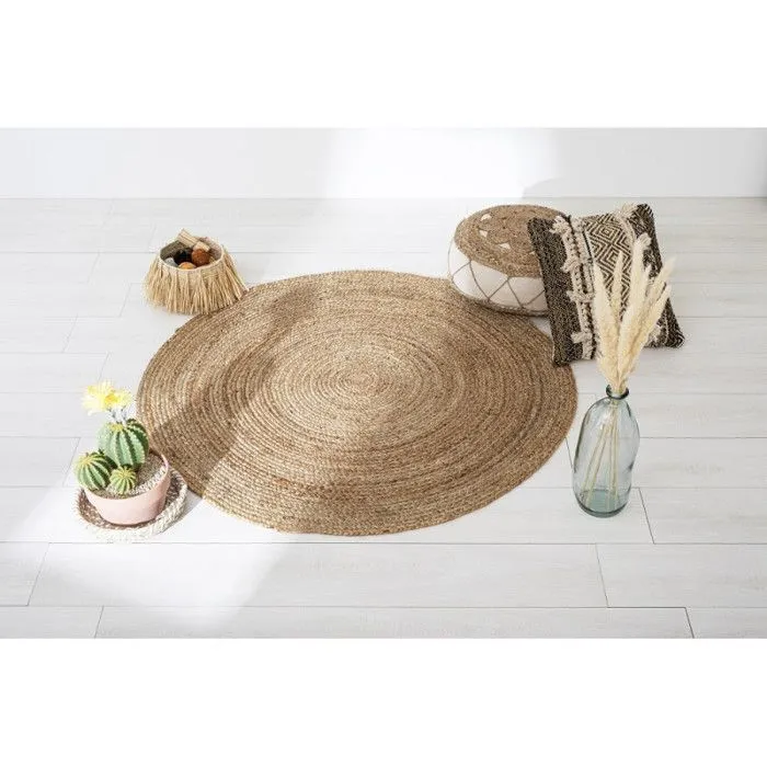 Tapis en jute rond D120 naturel Atmosphera-3