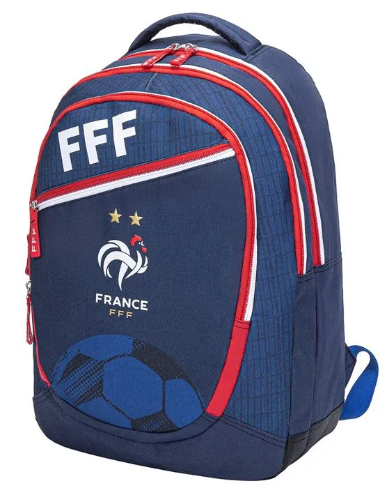 Sac à dos scolaire - Equipe de France de Football - FFF - 3 compartiments - Bretelles ajustables - Polyester-1