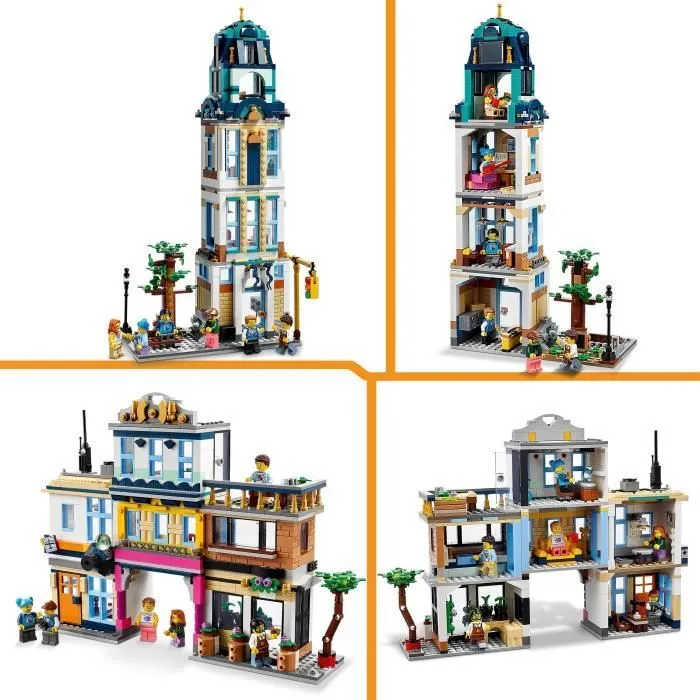 LEGO® Creator 31141 La Grand-rue, Jouet de Construction avec Gratte-Ciel et Rue de Marché, Idée Cadeau-3