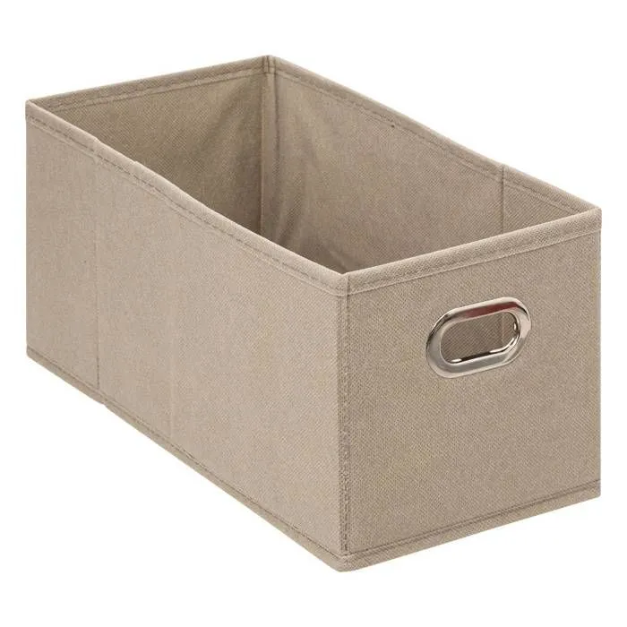 Five - Boîte de rangement tissu Beige Lin 15 x 31 x 15 cm-0