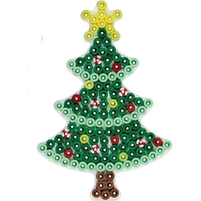 Plaque pour Perles à repasser Midi Sapin de noël Blanc-1