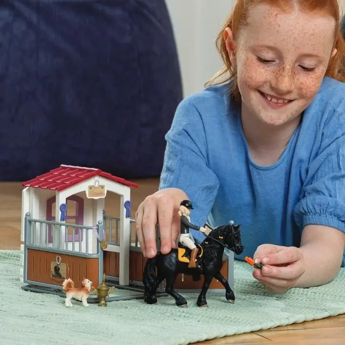 Box avec Tori et Princess, Extension pour écurie schleich avec 26 éléments inclus dont 1 cheval schleich, coffret figurines pour-2