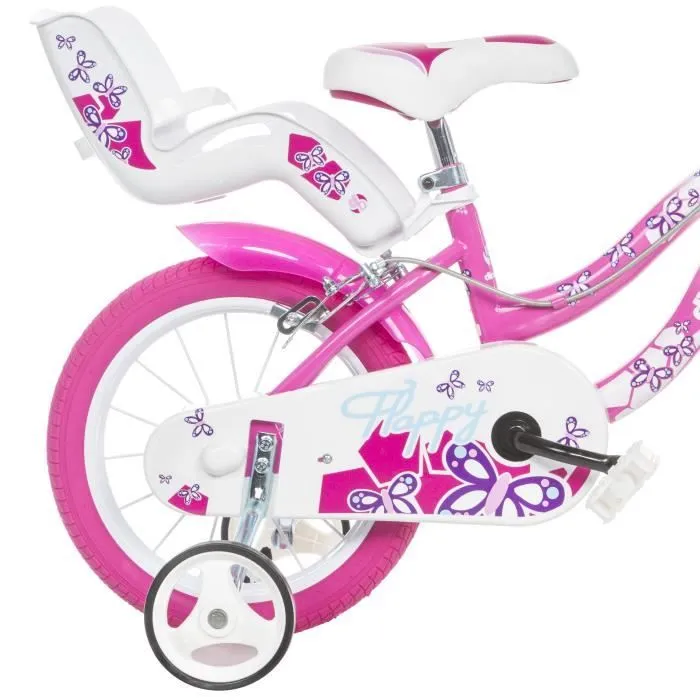Vélo Enfant 16" - DINOBIKES - FLAPPY - Blanc - 5 à 7 Ans - Roues de 16 pouces-1