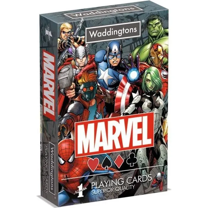 Jeu de 54 cartes Marvel - WADDINGTONS - Avengers - Pour adultes et enfants dès 3 ans-0