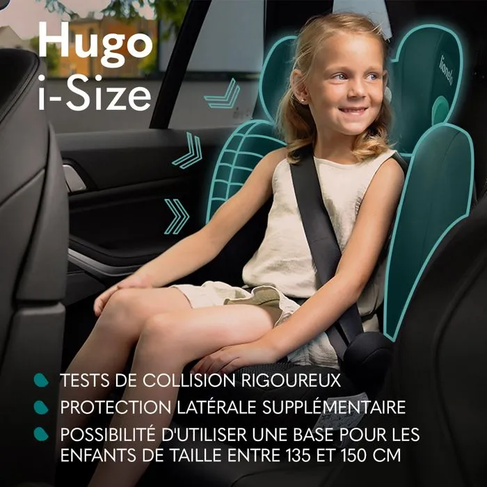 Siège-auto bébé évolutif LIONELO Hugo i-Size - ISOFIX - 100-150 cm - Groupe 2/3 - Têtière réglable en hauteur - Noir-2