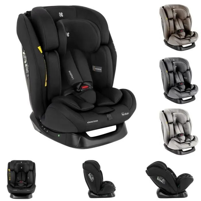 Kikkaboo siège enfant i-Explore i-Size (40 - 150 cm) appui-tête réglable harnais [Noir]-0