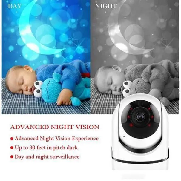 Babyphone vidéo bébé,Wi-Fi caméra Moniteur Bébé,1080P,avec détecteur de mouvement automatique à vision de nuit-3