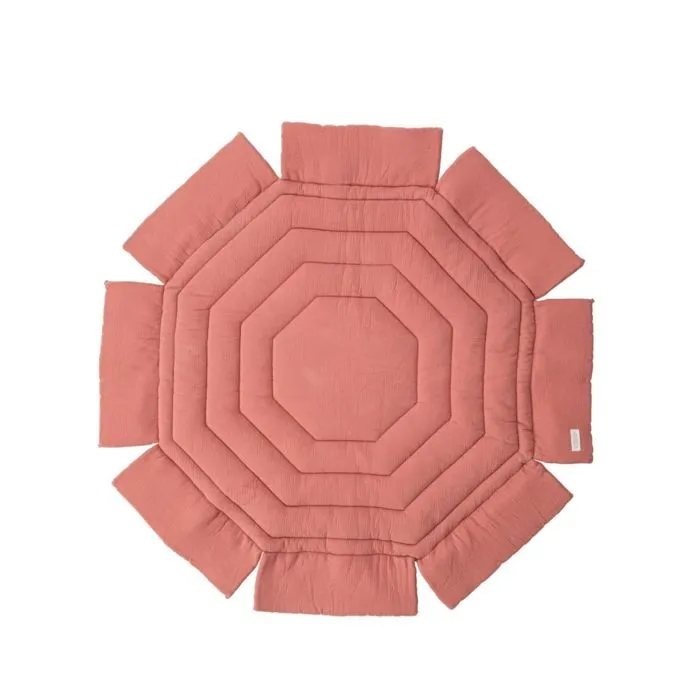 Combelle - 213315 - Tapis de parc octogonal ouatiné bicolore Rose poudré-0