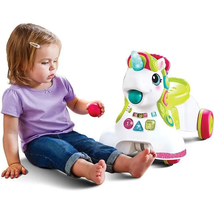 Porteur Licorne 3 en 1 Senso - BKIDS - Blanc/Multicolore - Evolutif - Effets sonores-2