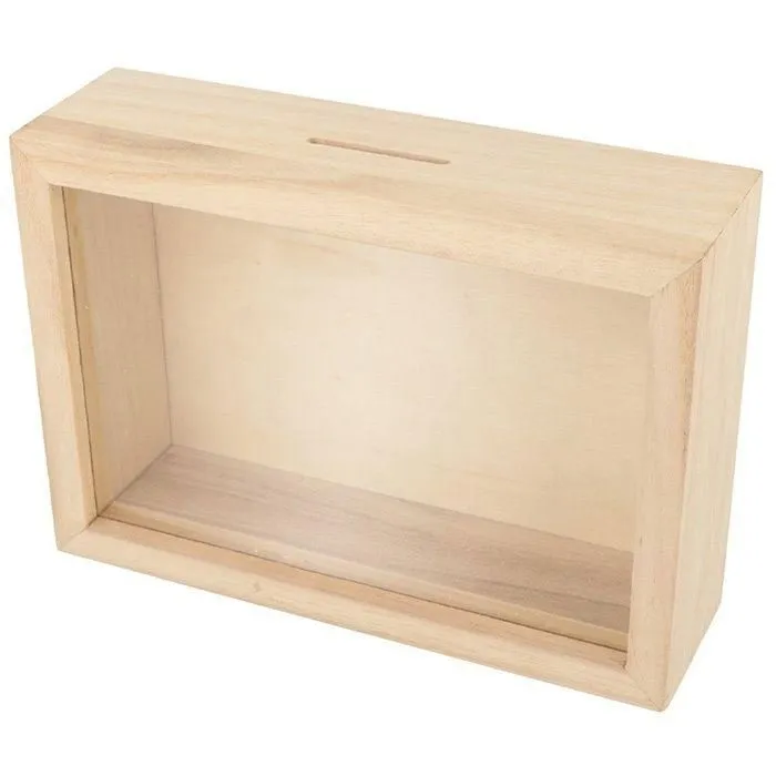 2 tirelires cadre en bois à customiser 12 x 17 cm-3