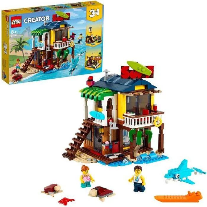 LEGO® Creator 3-en-1 31118 La Maison sur la Plage du Surfeur, Jouet, Figurines Animaux Marins-0