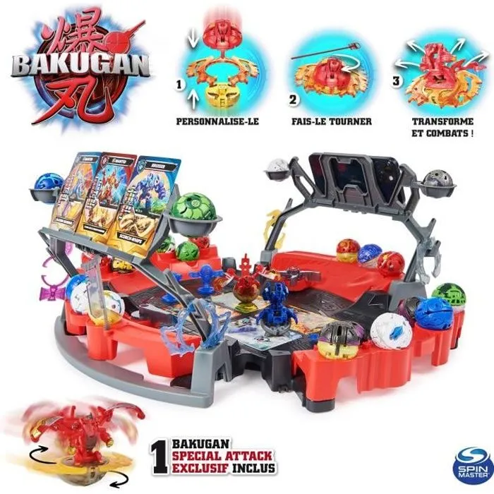 Arène de combat Bakugan - BAKUGAN - Plus de 50 cm de long - Avec Bakugan Special Attack, lanceur et cartes-0