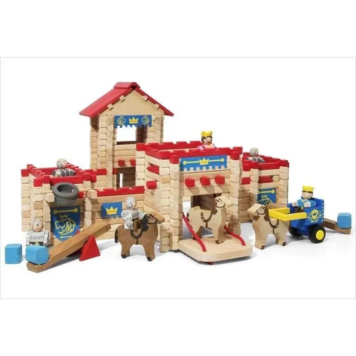 JEUJURA - Le Chateau Fort en bois - Jeu de construction - 300 pièces-5
