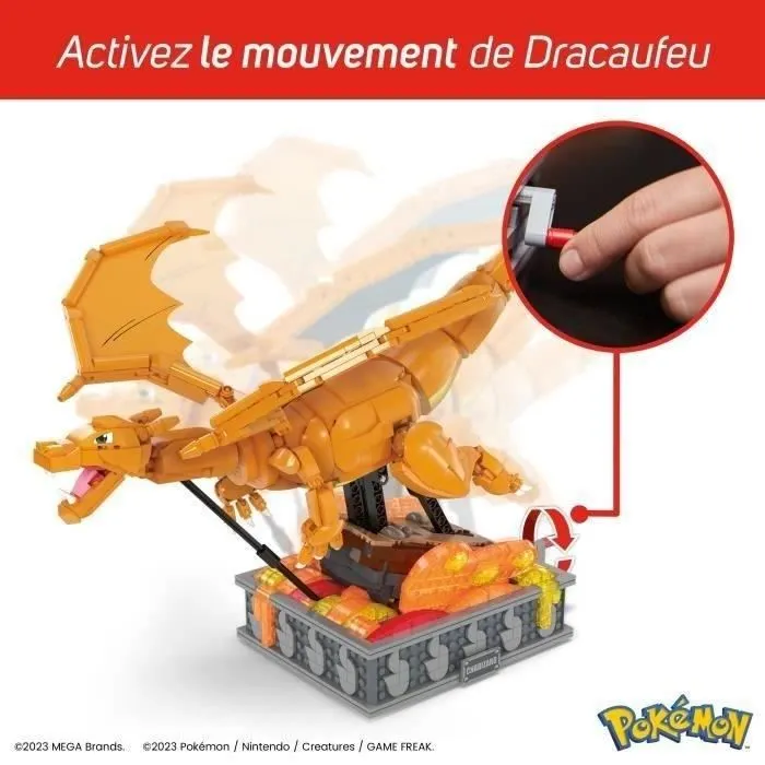 MEGA-Pokémon-Dracaufeu en Mouvement, à construire (1 663 pcs) HMW05-6