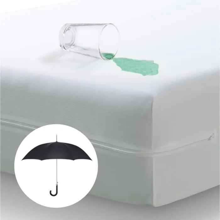 Tural - Housse pour Matelas 90x190/200cm Anti-acariens imperméable et Respirante - Blanc-1