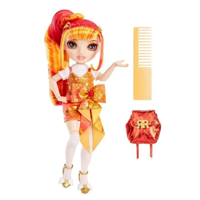 Rainbow High Junior High S3 - Poupée Mannequin Arc-en-Ciel 22cm - Laurel Devious (Orange)-2