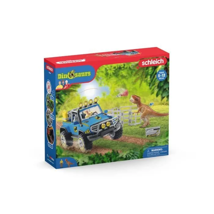 Coffret Voiture tout-terrain avec avant-poste Dino, jouet dinosaure pour enfants, dès 4 ans, Schleich 41464 DINOSAURS-1
