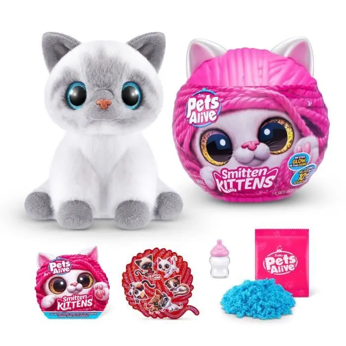 Peluches Interactives - ZURU - Smitten Kittens S1 - 8 chatons à collectionner avec sons et biberon-5