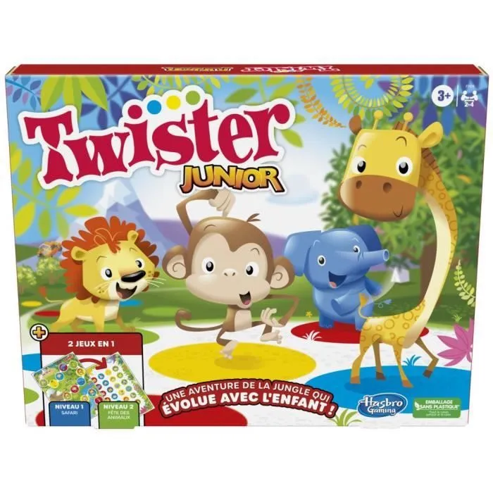 Twister Junior - tapis réversible 2-en-1 évolutif - Jeu de société junior - Hasbro Gaming-3