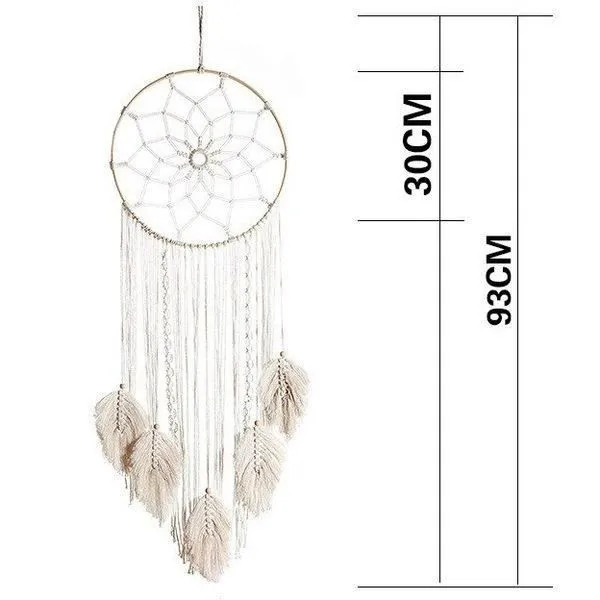 Attrape-Rêve - Non spécifié - Fleur et Feuilles - Macramé - 93 cm - Intérieur-2
