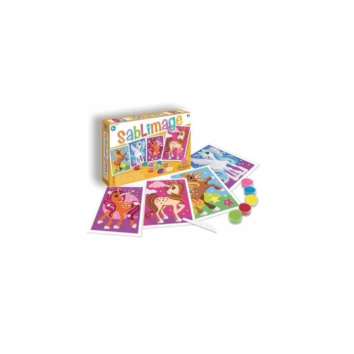 Jeu créatif - SENTOSPHERE - Sablimage licornes - Pour enfant de 4 ans - Tableaux sans se salir-2