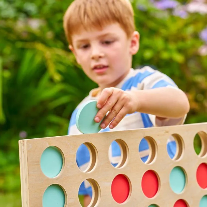 Jeu de société - Puissance 4 - Géant en Bois FSC® - 42 pions - Intérieur/Extérieur - 3 ans et plus-5