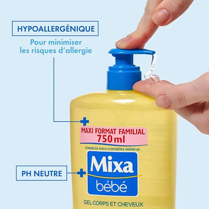 Lot de 6 - Mixa Bébé Gel très doux 2 en 1 corps et cheveux 750ml-5