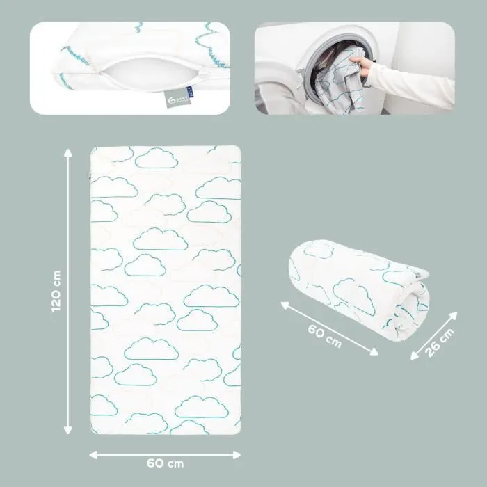 Babymoov Matelas de voyage Cosy'Lite Nomad 60x120cm, Oeko Tex, Eco-conçu, Fabriqué au Portugal-5