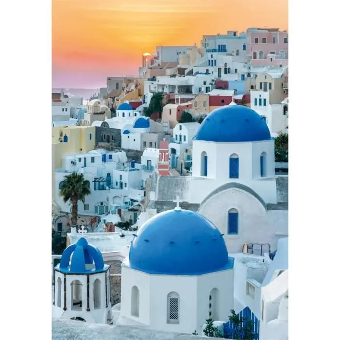 Puzzle 1000 pièces - CLEMENTONI - Santorin - Paysage et nature - Adulte - Intérieur-0