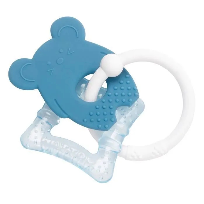 NATTOU Hochet réfrigérant - 100% silicone - Bleu-0