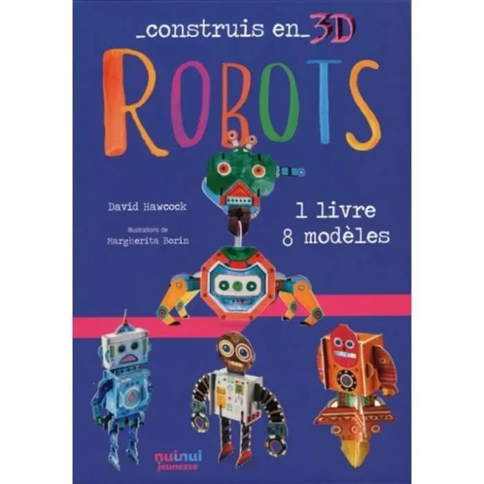 Jouet de construction - Robots - Avec 1 livre et 8 modèles - Carton - 8 ans - Intérieur - Enfant - Mixte-0