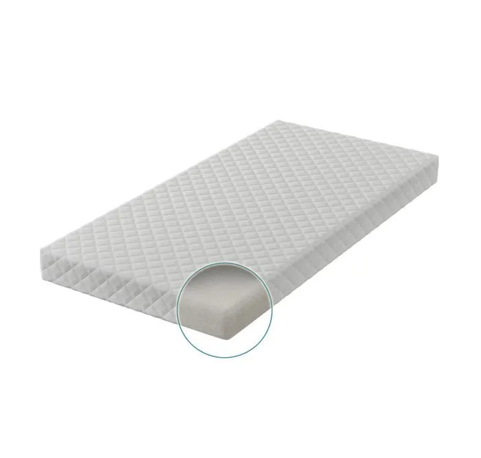 Lit bebe 120x60cm avec tiroir,Lit Bebe evolutif avec Matelas en Mousse,barrière de sécurité en Bois et Gaine protectrice, Gris-4