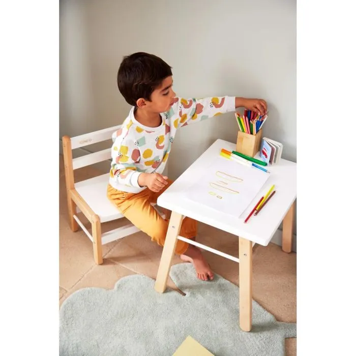 Combelle - Bureau enfant bicolore blanc - 50x43x40 cm-2