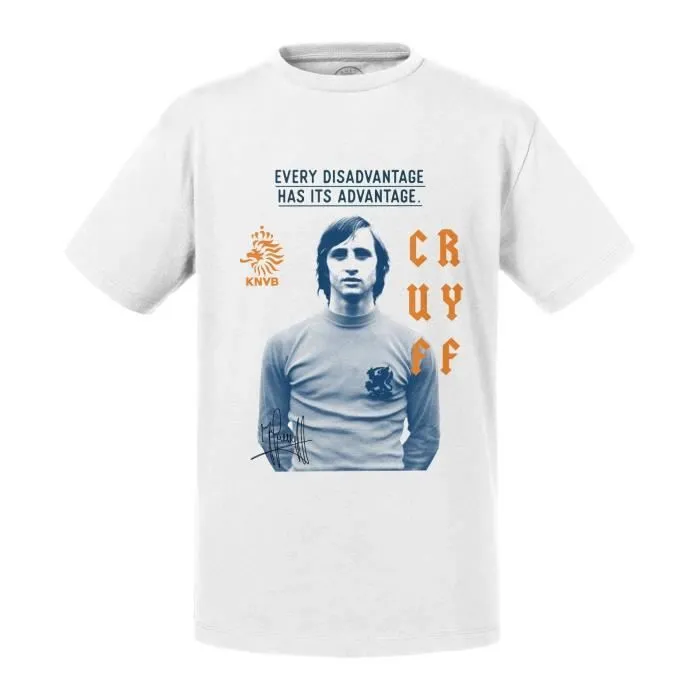 T-shirt Enfant Blanc Johan Cruyff Vintage Footballeur Foot Star-0