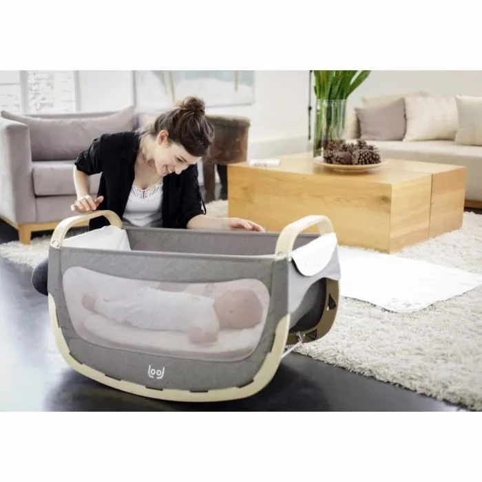 Berceau bébé 4en1 LOOL - AMAZONAS - Gris - Matelas inclus - Evolutif - Contemporain - Design-2