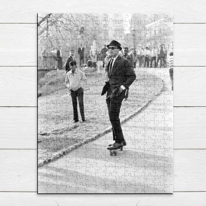 Puzzle Classique 280 pièces Swag Homme en Costume Sur Un Skate Central Park New York-3
