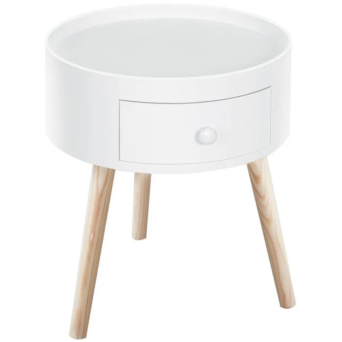 HOMCOM - chevet - Bois - 38x38x45cm - Blanc-0