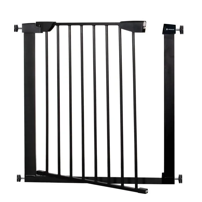 Barrière de Sécurité Bébé Enfant pour Escaliers Portes - SPRINGOS - 75-110 cm - Métal - Noir - Pression-3