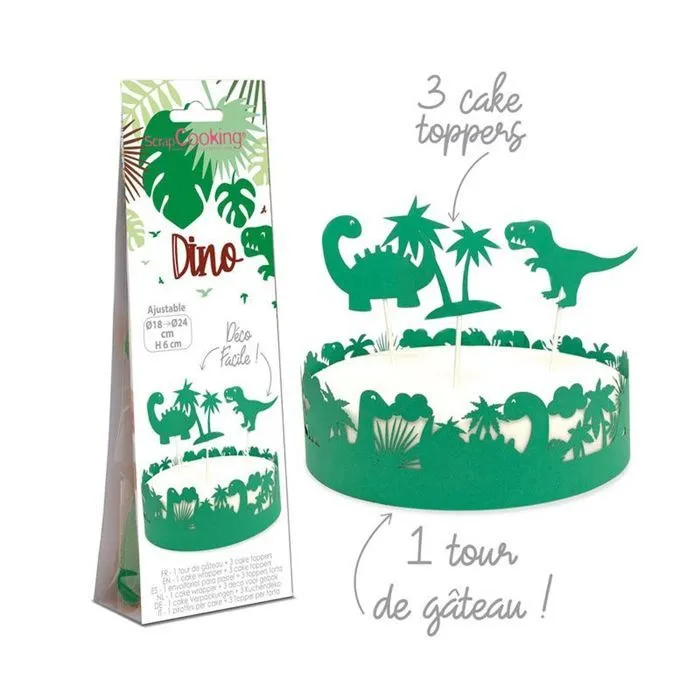 2 décorations gâteau dinosaure en papier-1