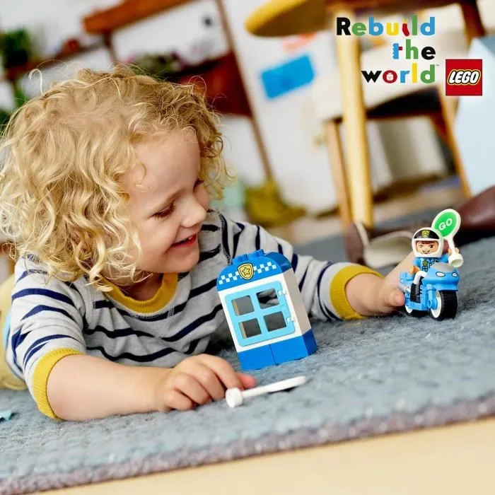 LEGO® 10900 DUPLO Town La Moto de Police Jeu de Construction, avec Figurine de Policier, Jouet Enfant de 2 ans et plus-3